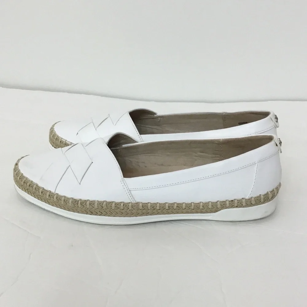 Anne Klein White Slip-On Espadrille Flats size 8